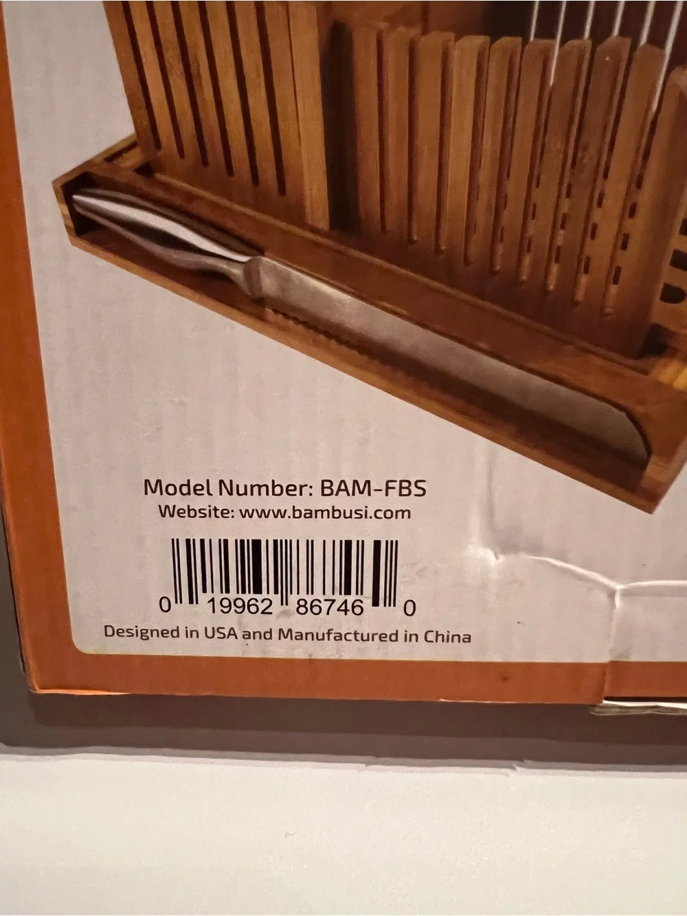 Bamboo Bread Slicer Foldable Adjustable Cutter with Stainless Knife Bambusi Open